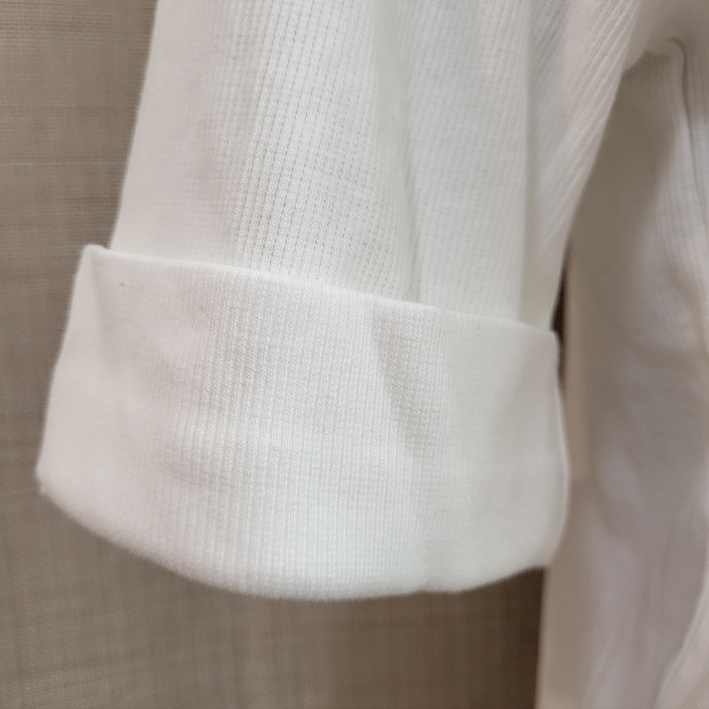 Talbots Women's White Ribbed Knit Stretch Boat Neck‎ 3/4 Sleeve Top Size Lg NWT - Picture 5 of 12
